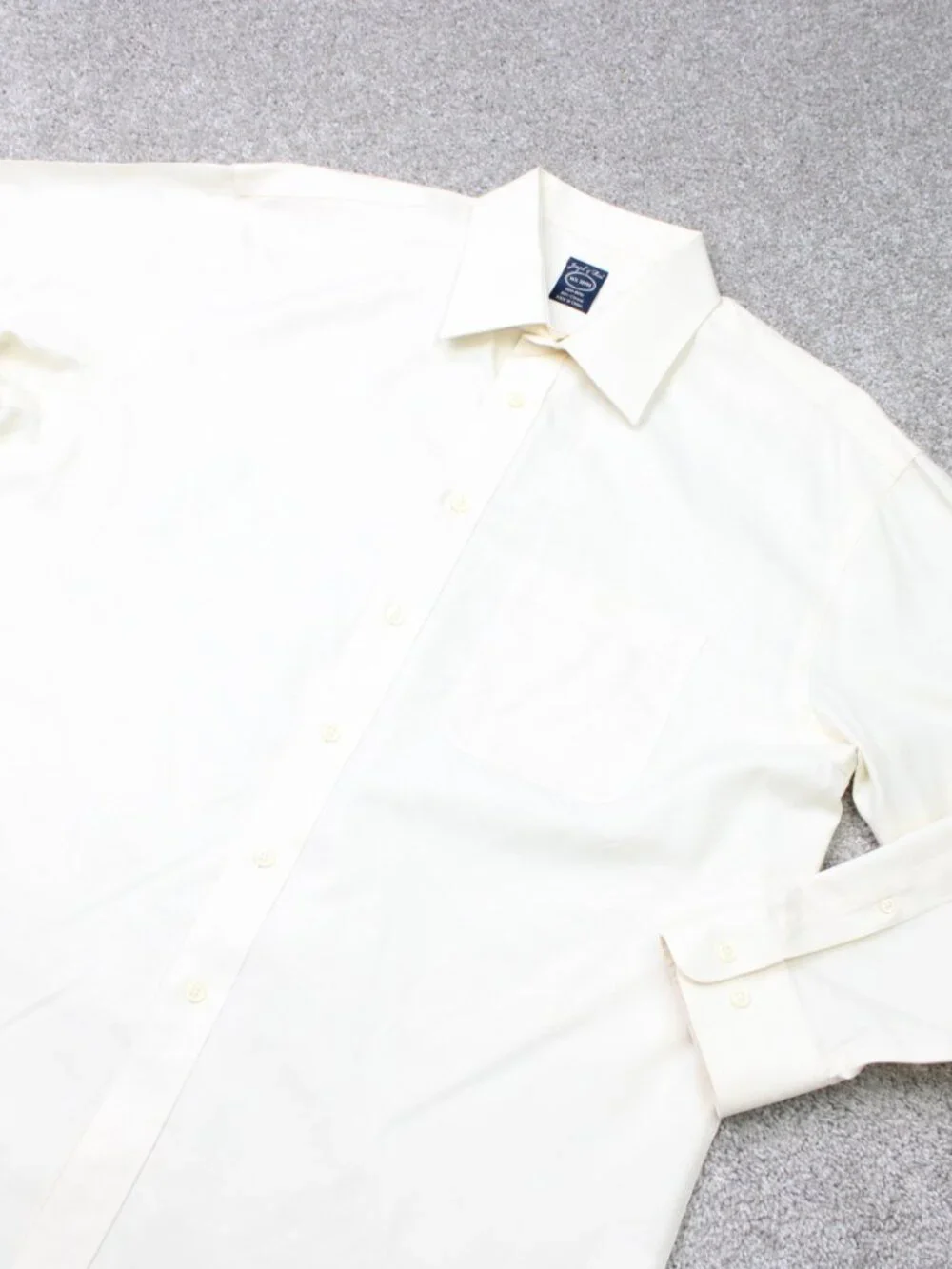 Joseph & Feiss Shirt Mens 16 1/2, 32/33 Yellow Non-Iron 100% Cotton Long Sleeve